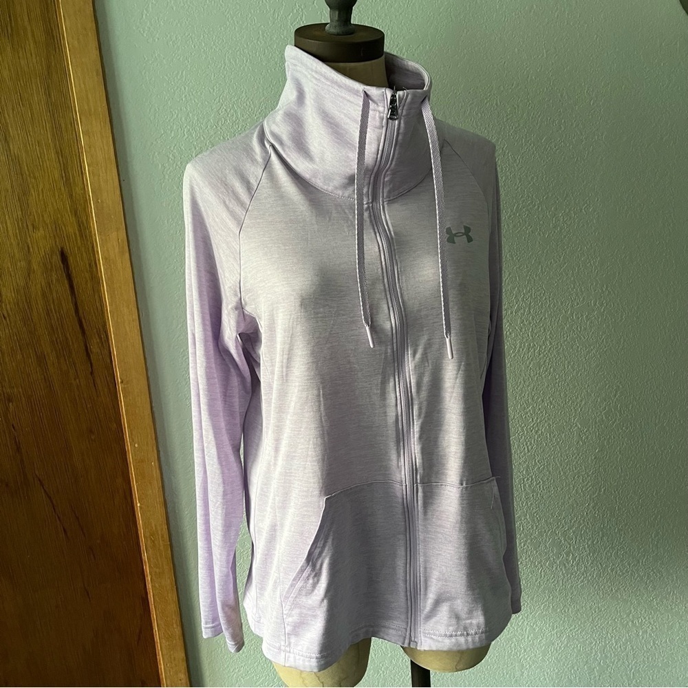 UNDER ARMOUR sz M Light Purple Long Sleeve Zip Up Tech Twist Jacket Funnel Neck